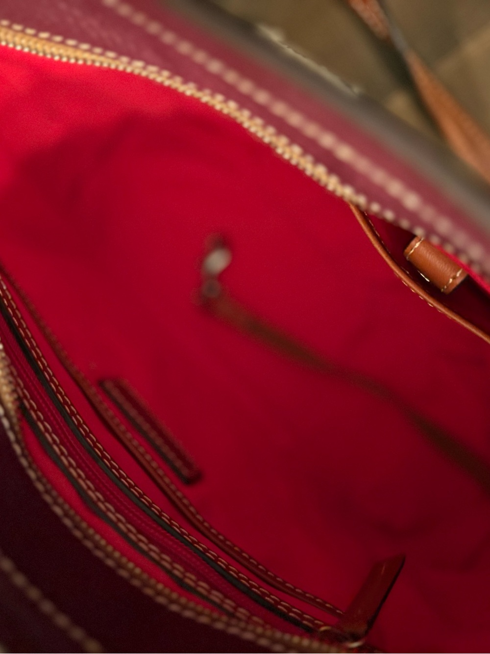 Dooney & Bourke Pebble Grain Shopper Tote Burgundy Wine Leather NWOT - Picture 9 of 12